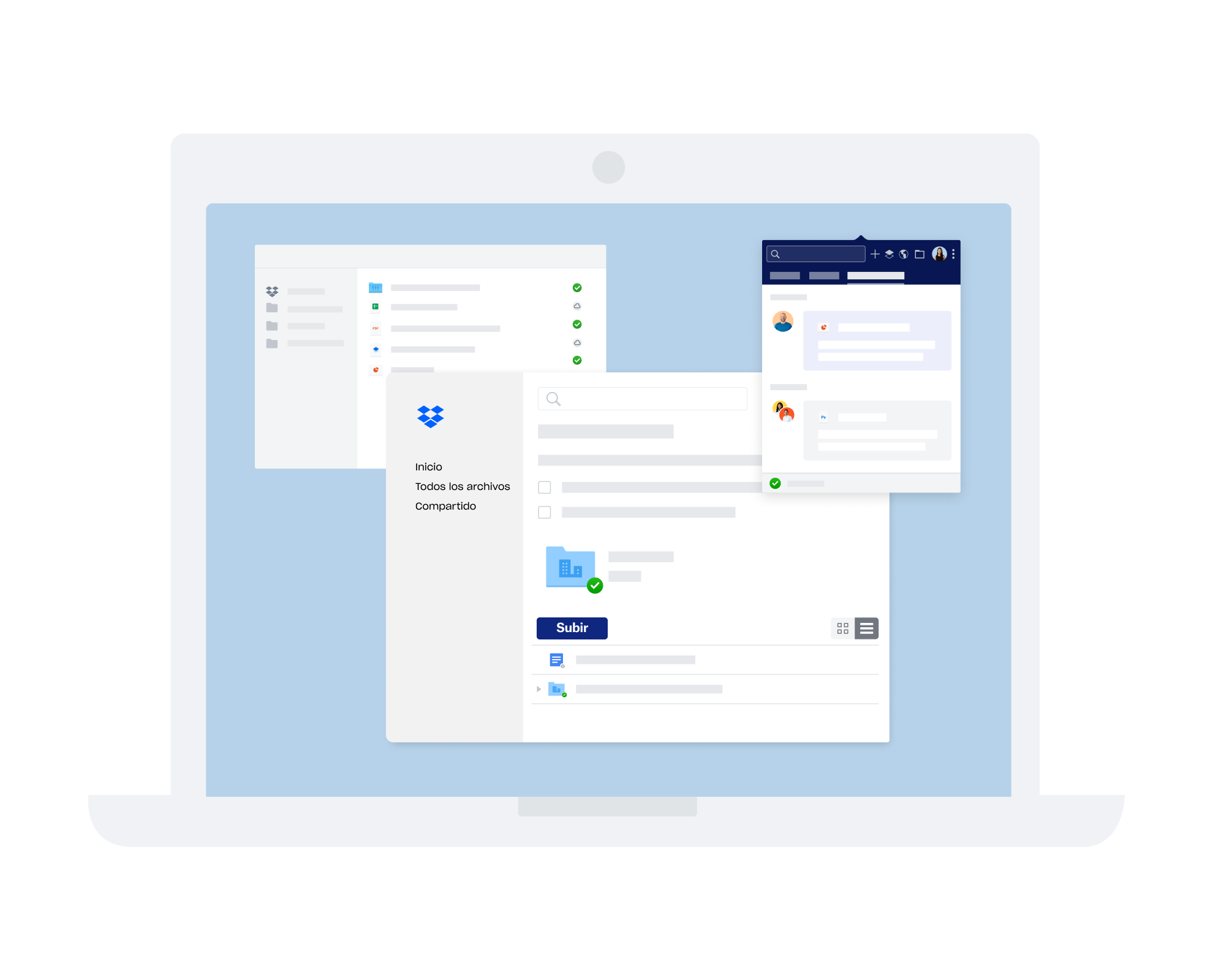 Varias interfaces de Dropbox para comunicarse y colaborar