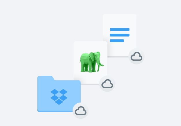 Multiple files that are saved in the cloud