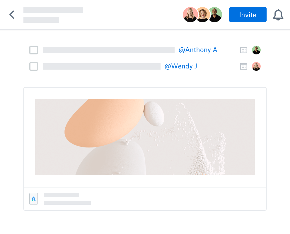 Multiple users viewing a projects tasks and embedded assets