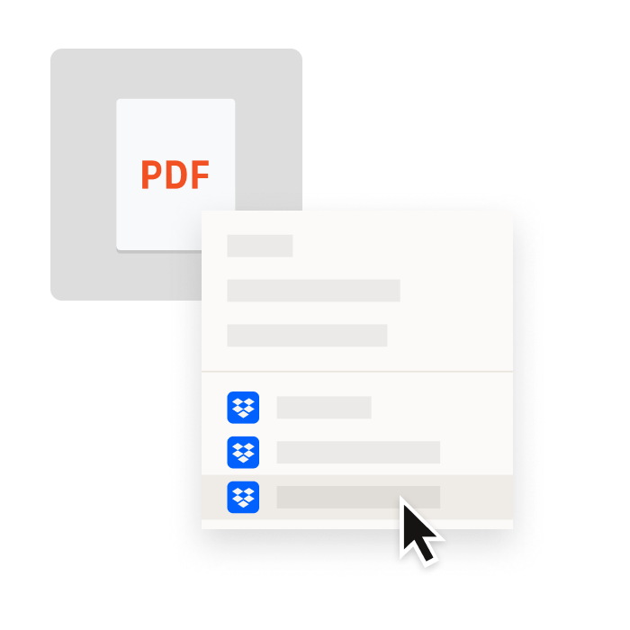 A user adding a PDF file to Dropbox