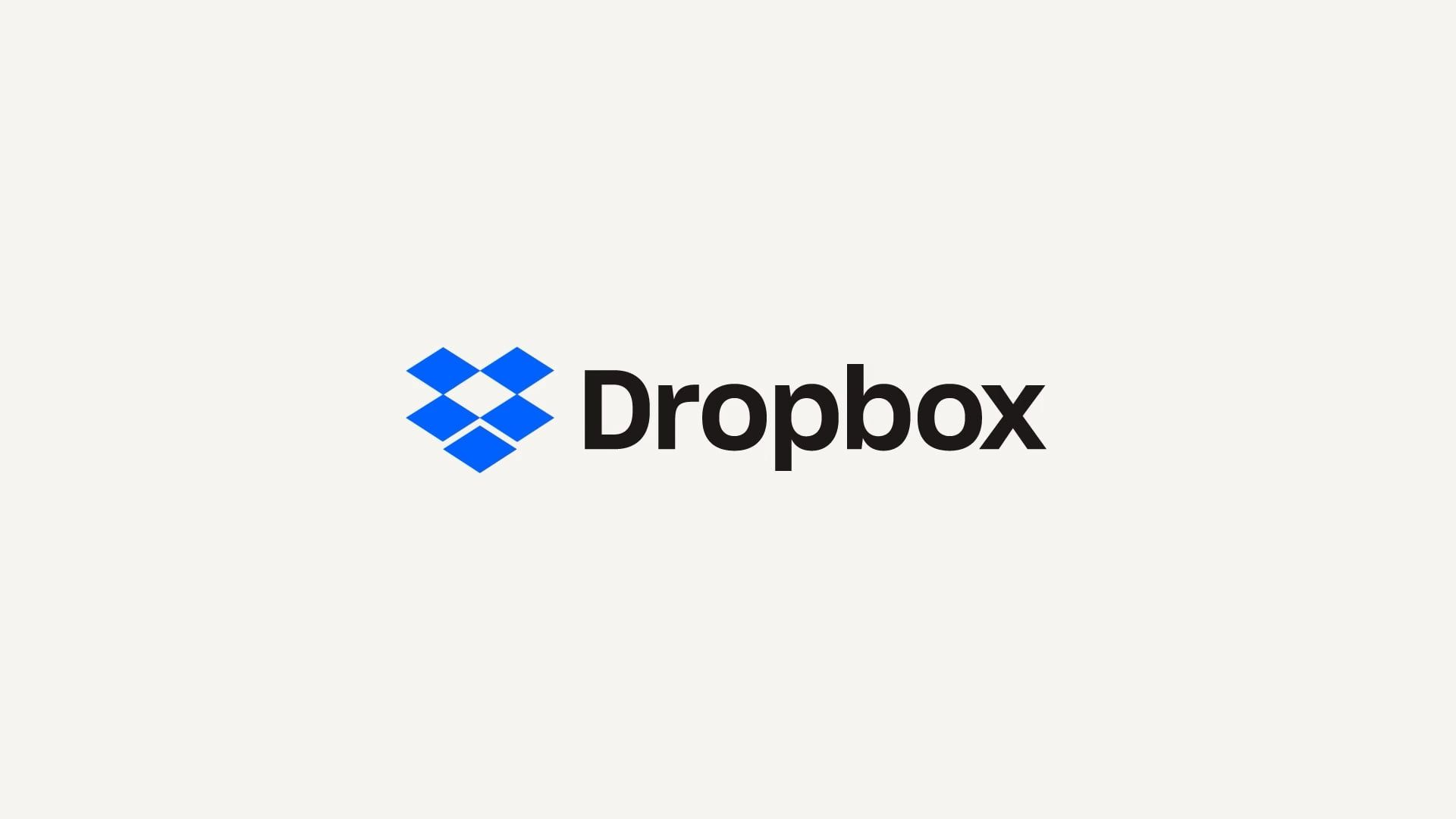 Dropbox logo with blue open box icon on a light background.